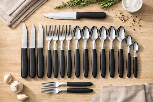 Conjunto de Talheres Caprese 26 Peças - Preta